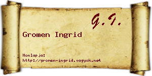 Gromen Ingrid névjegykártya